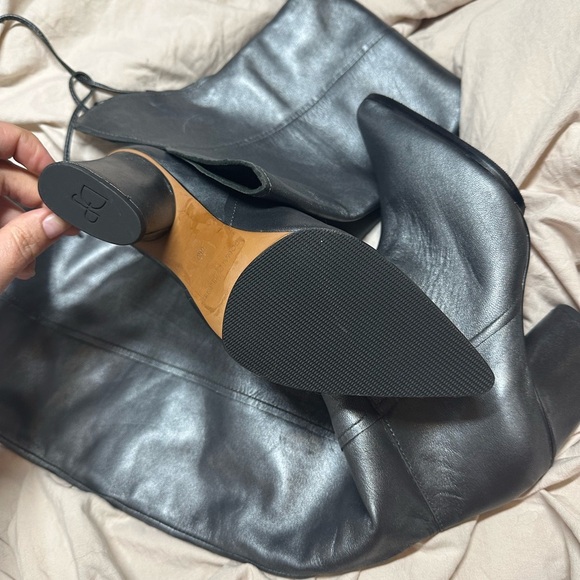 Donald Pliner Leore Pewter Leather Over-the-Knee Boot 6 NEW - Picture 4 of 6